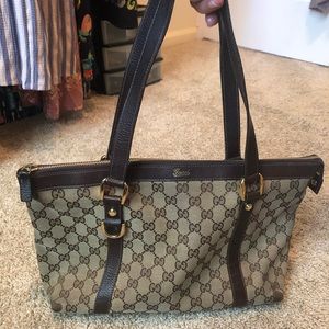 Authentic Gucci tote brown bag